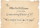 1889 Graduation Invitation - courtesy Jane Cartwright